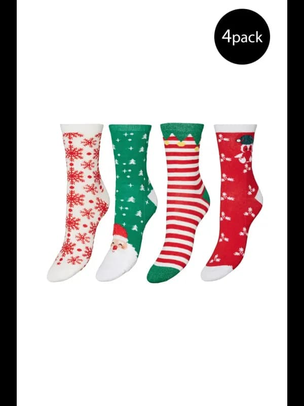 Vero Moda Herbst-Winter Komfortsocken - Grün mit Druckmuster, Größe UNICA