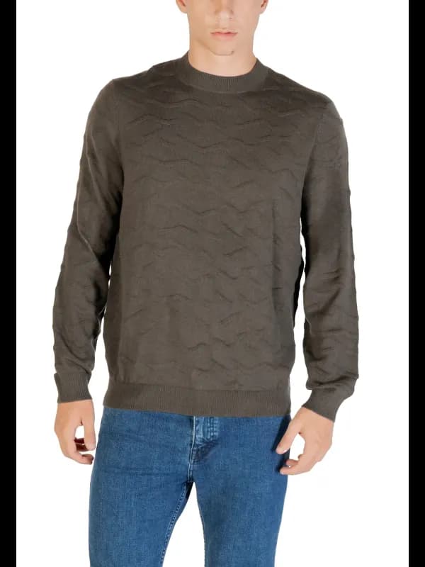 Armani Exchange Herrenpullover Braun Rundhals Herbst Winter, Größe XXL