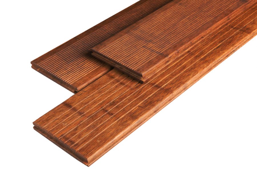 Lames de terrasse en bambou, rainures grossières / rainures fines, coffee, 20 x 140 x 2200 mm, 3 pcs / PE