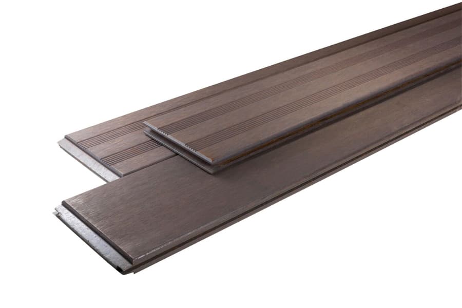 Lames de terrasse en bambou, français / lisse, Granit Grey, 20 x 140 x 2200 mm, 3 pcs / PE