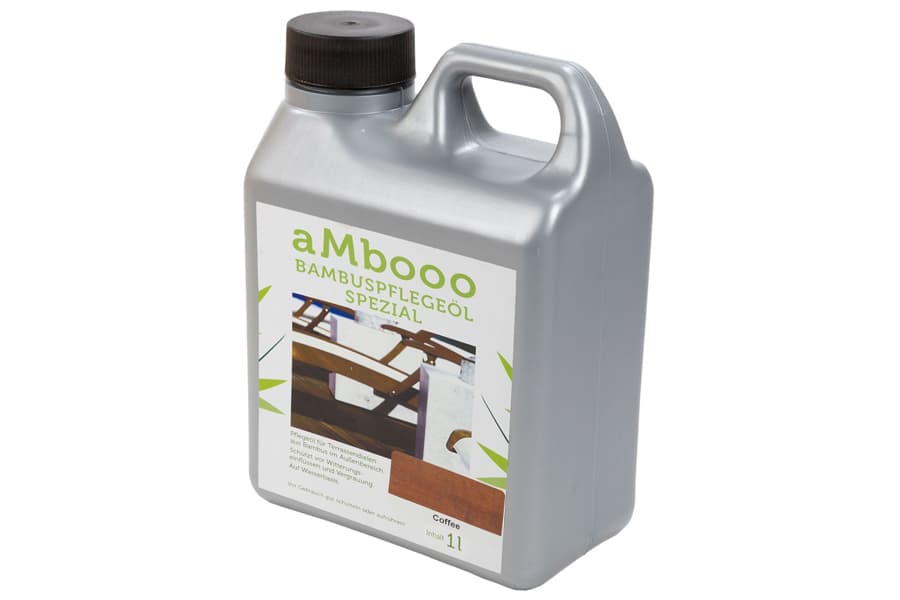 Huile d'entretien spéciale bambou pour lames de terrasse en bambou, coffee 1,0 litre
