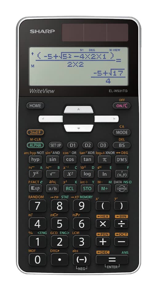 SHARP Schulrechner EL-W531 TG, Farbe: schwarz / weiß