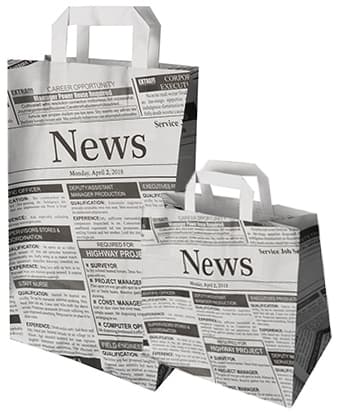 PAPSTAR Tragetasche , Newsprint, , 260 x 170 x 250 mm
