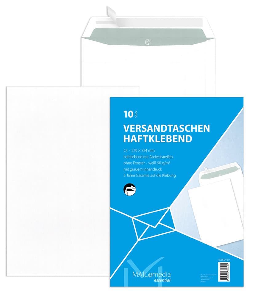 MAILmedia Versandtasche Offset weiß, C4, ohne Fenster