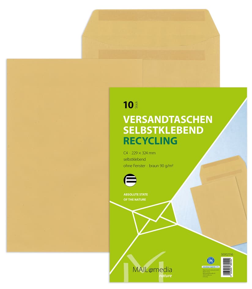MAILmedia Versandtasche Natron braun, C4, ohne Fenster