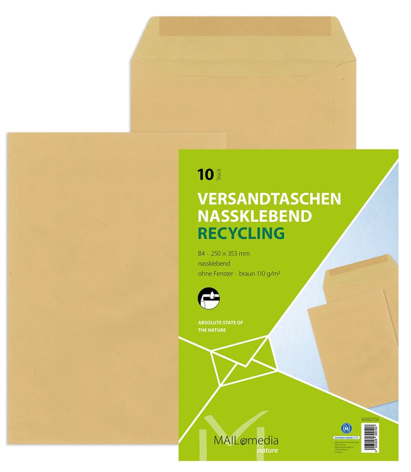 MAILmedia Versandtasche natron braun, B4, ohne Fenster