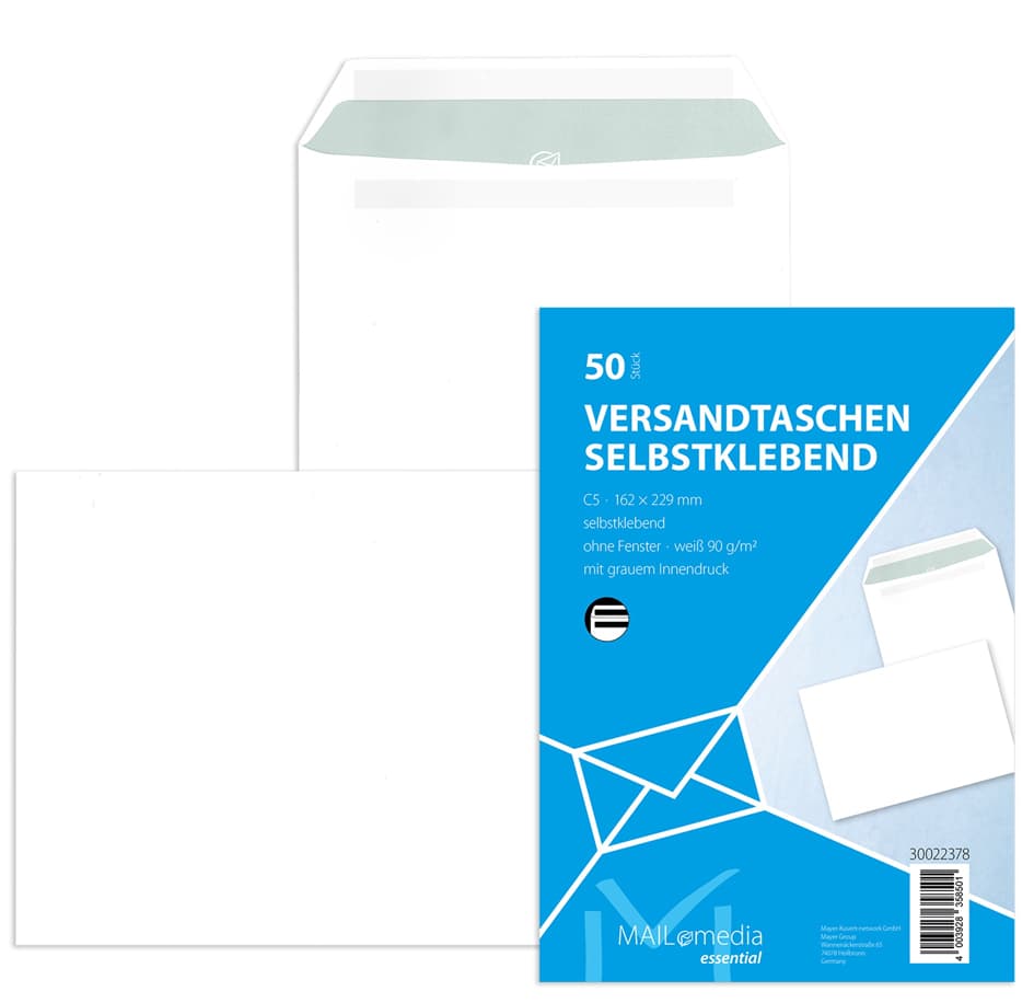 MAILmedia Versandtasche Offset weiß, C5, ohne Fenster