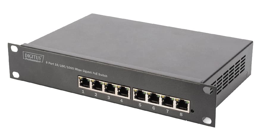 DIGITUS 10, Gigabit Ethernet PoE Switch, 8-Port