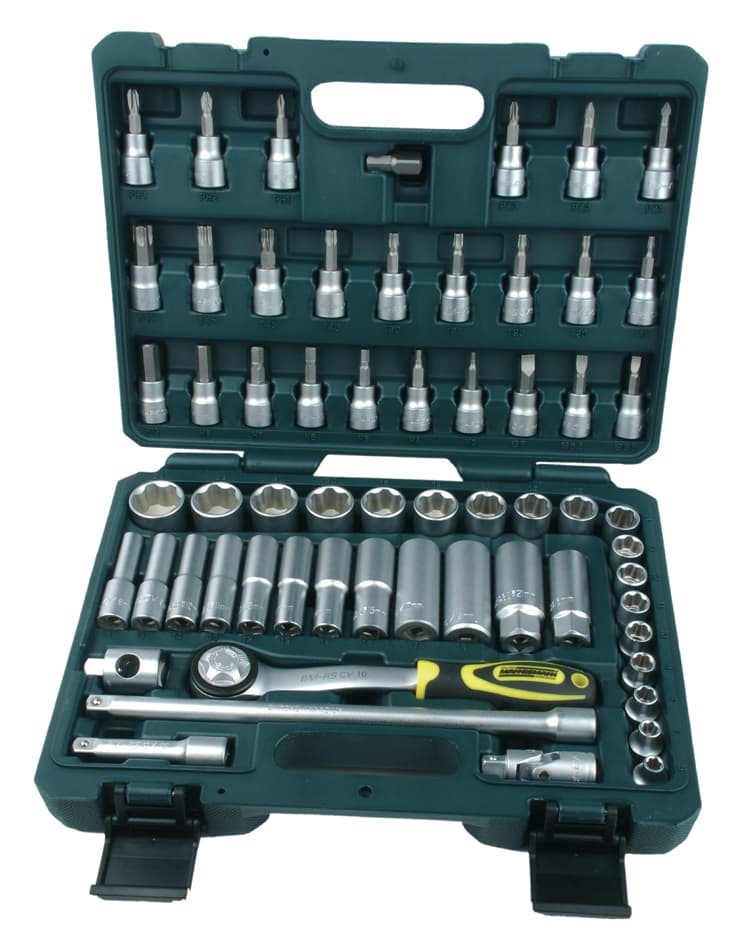 BRÜDER MANNESMANN Steckschlüsselsatz 3/8, (10 mm), 61-teilig
