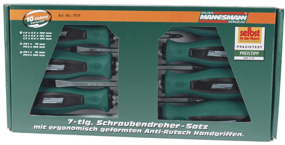 BRÜDER MANNESMANN Schraubendreher-Satz, 7-teilig