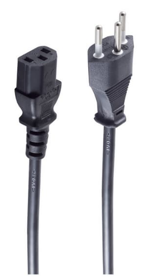 shiverpeaks BASIC-S Schweizer Stromkabel, 1,8 m, schwarz