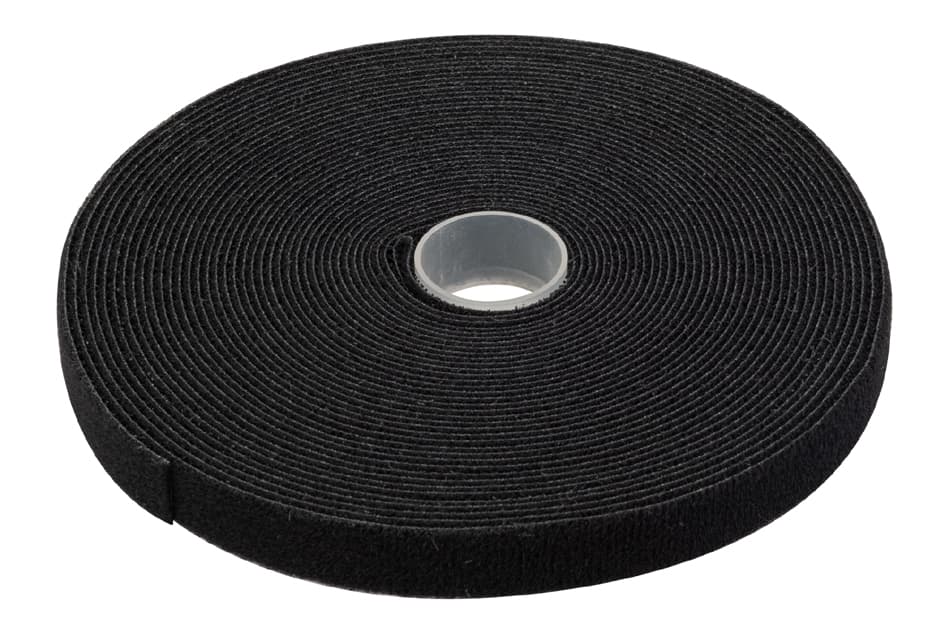 DIGITUS Klettband auf Rolle, 10 m, schwarz