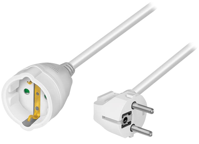 LogiLink Schutzkontakt-Stromverlängerungskabel, 3,0 m, weiß