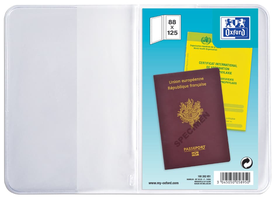 Oxford Ausweishülle, PVC, 2-fach, 0,20 mm, 88 x 125 mm