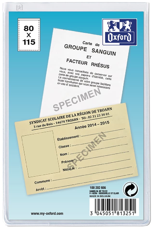 Oxford Ausweishülle, PVC, 1-fach, 0,20 mm, For.: 83 x 120 mm