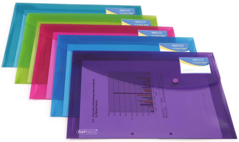 RAPESCO Dokumententasche, DIN A4+, PP, farbig sortiert