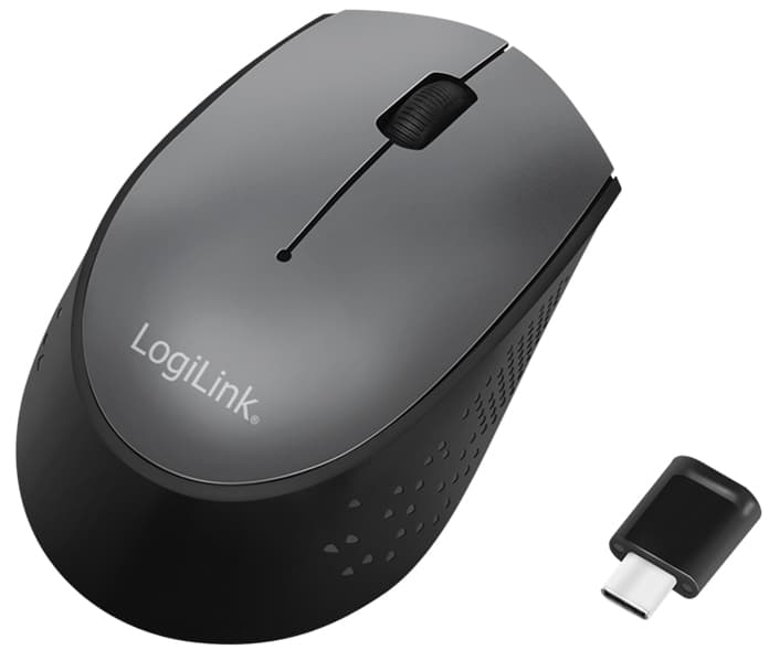 LogiLink Funk Maus USB-C, kabellos, schwarz