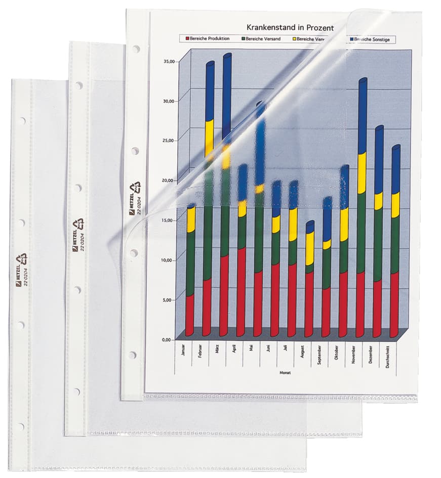 HETZEL Prospekthülle Standard, A4, PVC, genarbt, 0,095 mm