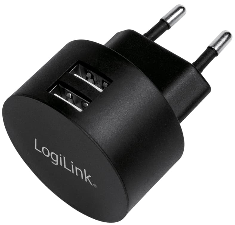 LogiLink USB-Steckdosenadapter für Fast Charging, 2x USB-A