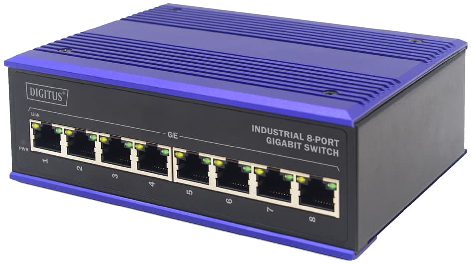 DIGITUS Industrial Gigabit Switch, 8-Port, Unmanaged