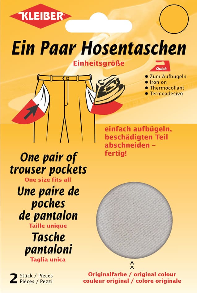 KLEIBER Quick-Ein-Paar-Hosentasche, hellgrau