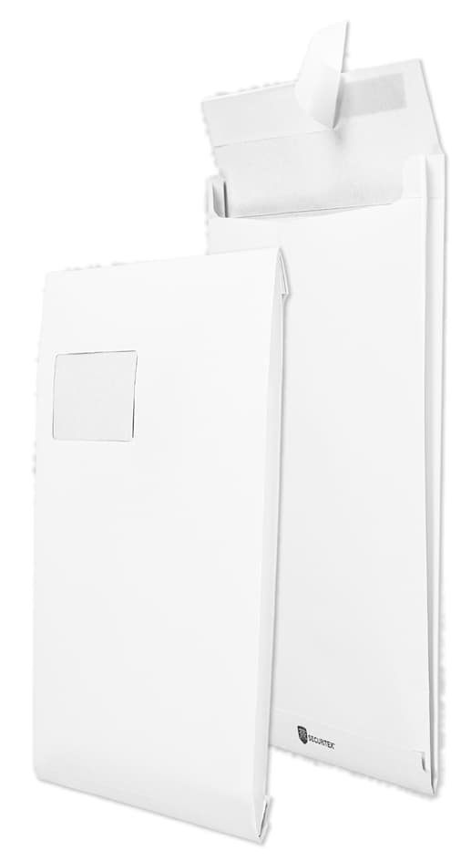 SECURITEX Faltenversandtasche C4, mit Fenster, weiß