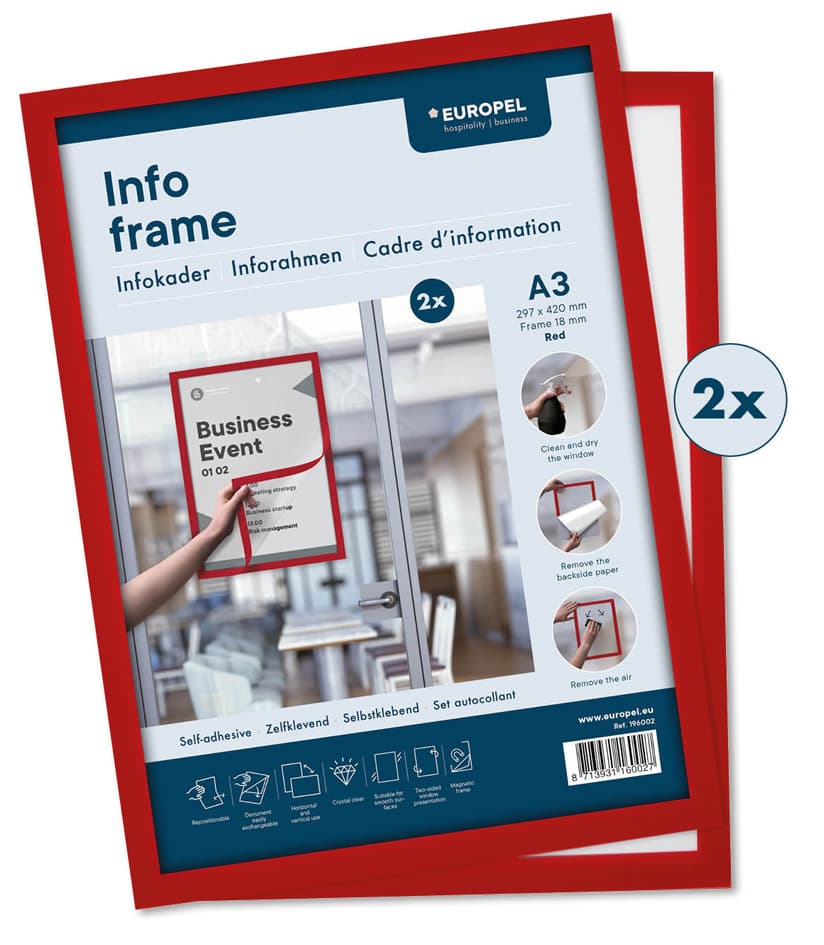 EUROPEL Magnetrahmen INFO FRAME, DIN A3, rot