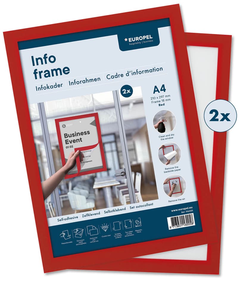 EUROPEL Magnetrahmen INFO FRAME, DIN A4, rot