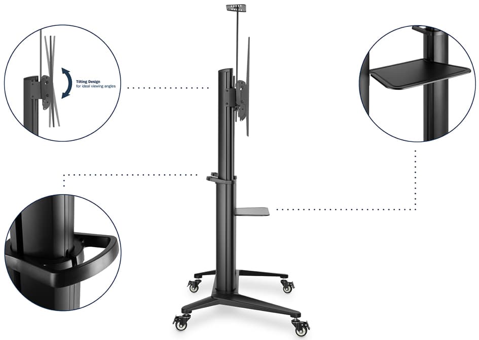 DIGITUS TV Präsentationswagen, für Monitore bis 304,8 cm