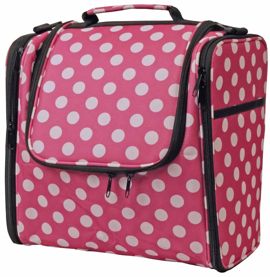 KLEIBER Garn- & Strickzubehör-Tasche , Punkte, , pink/weiß