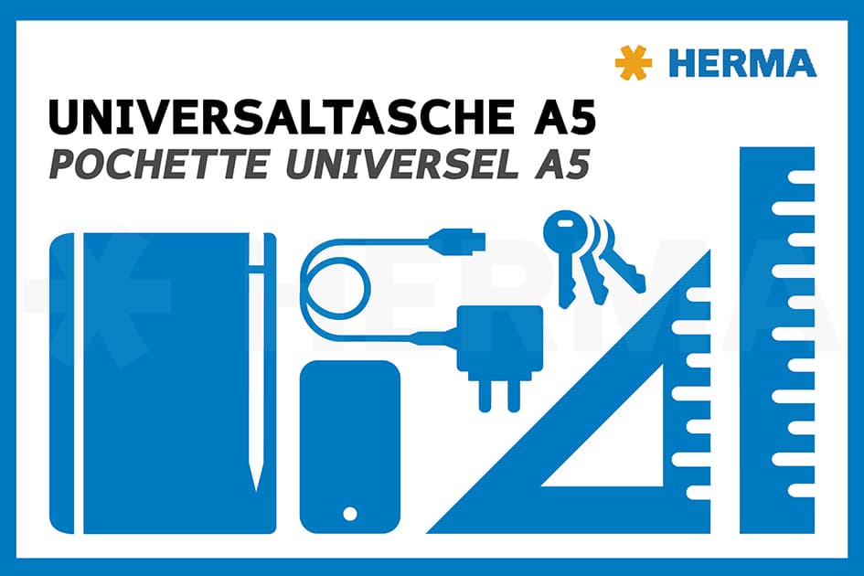 HERMA Reißverschlusstasche , Mesh Bags, , DIN A4, blau