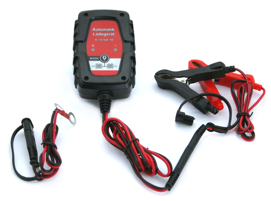 IWH KFZ-Batterieladegerät für Auto & Motorrad, 1A, 6/12 V