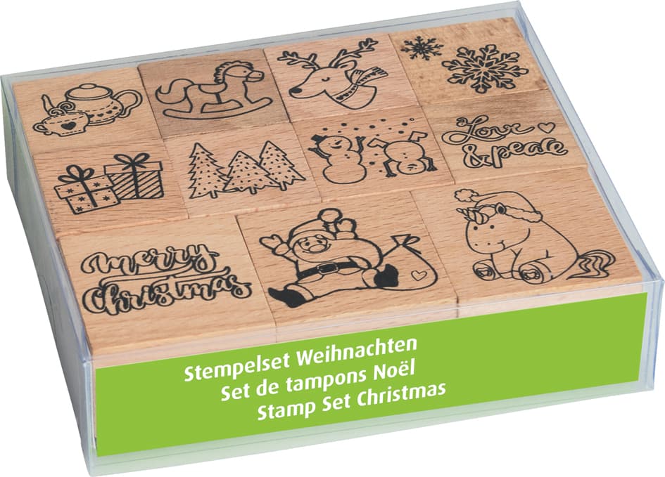 HEYDA Motivstempel-Set , Xmas Patches, , in Klarsicht-Box