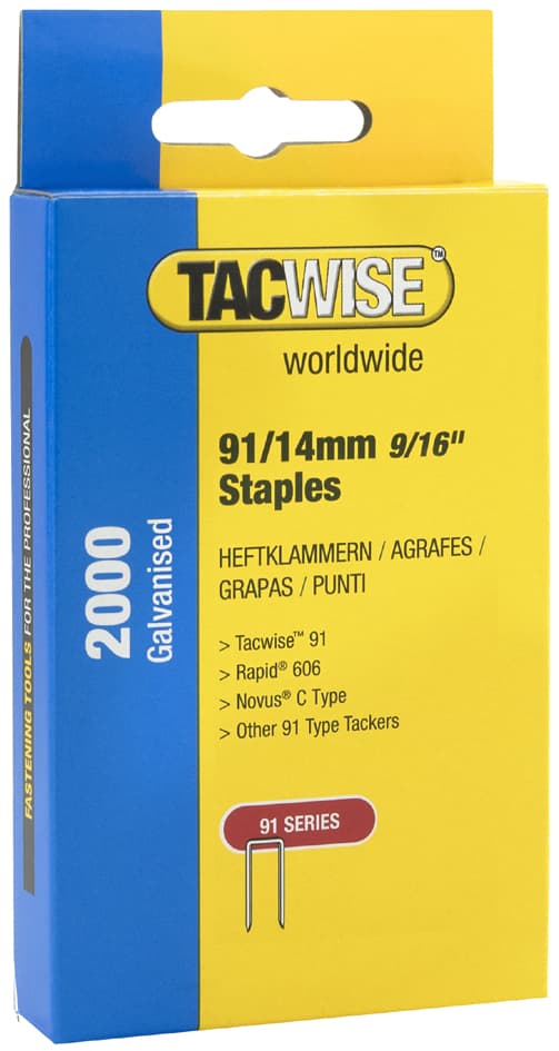 TACWISE Schmalrückenklammern 91/14 mm verzinkt, 2.000 Stück