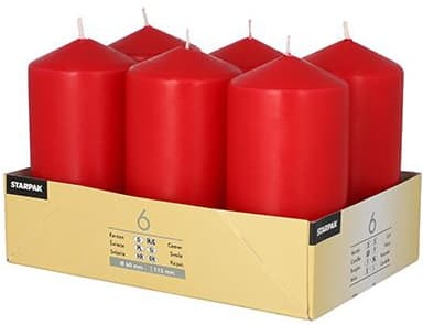 STARPAK Stumpenkerze, Durchmesser: 60 mm, rot