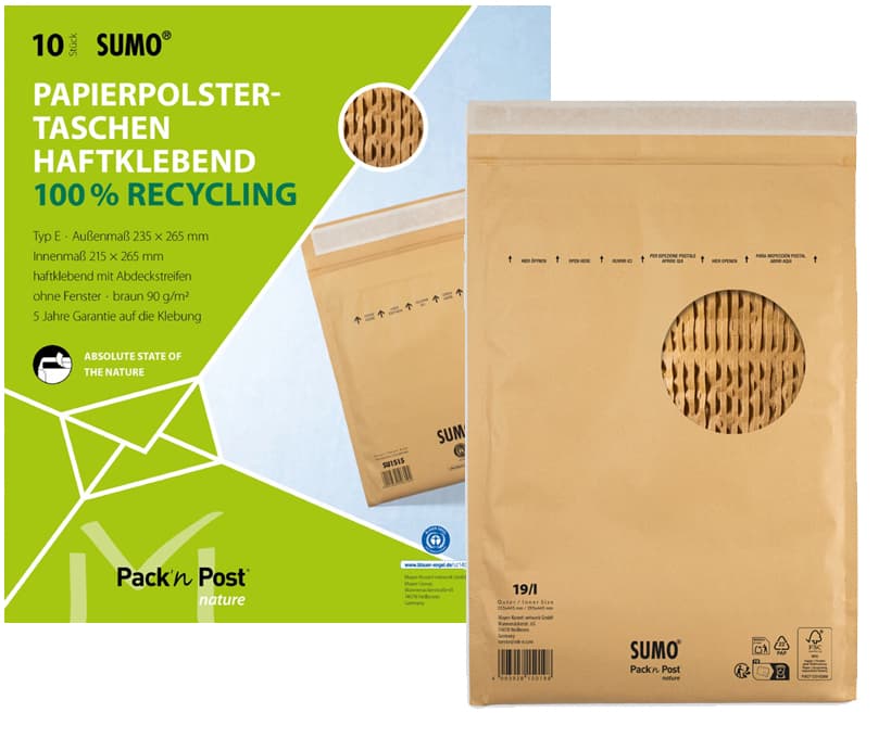 MAILmedia Papierpolster-Versandtasche SUMO, Typ E, braun