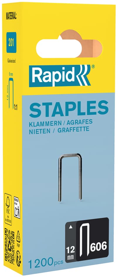 Rapid Schmalrückenklammern Typ 606, 12 mm, Kleinpackung