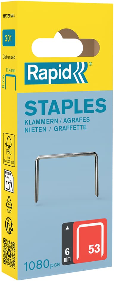 Rapid Feindrahtklammern Typ 53, 6 mm, Kleinpackung