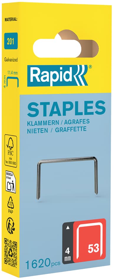 Rapid Feindrahtklammern Typ 53, 4 mm, Kleinpackung