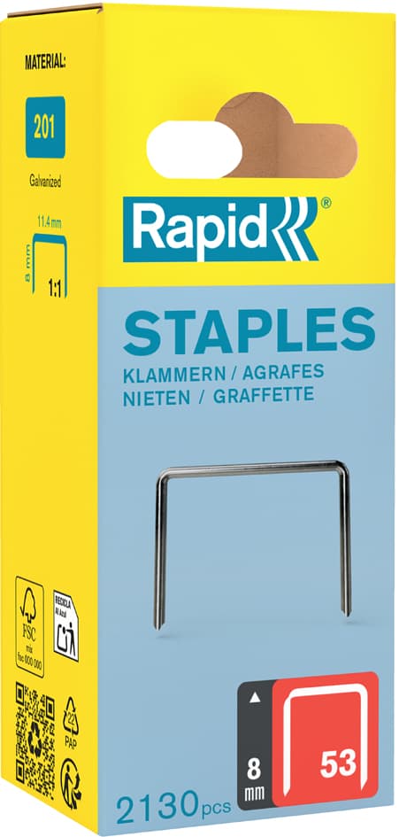 Rapid Feindrahtklammern Typ 53, 8 mm, Kleinpackung