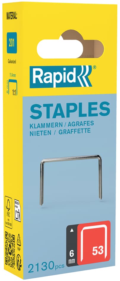 Rapid Feindrahtklammern Typ 53, 6 mm, Kleinpackung