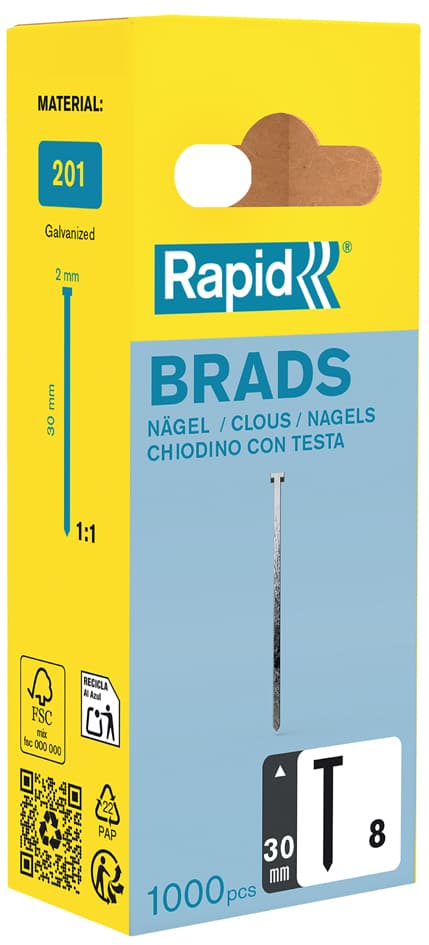 Rapid Nägel Typ 8, 30 mm, galvanisiert, Kleinpackung