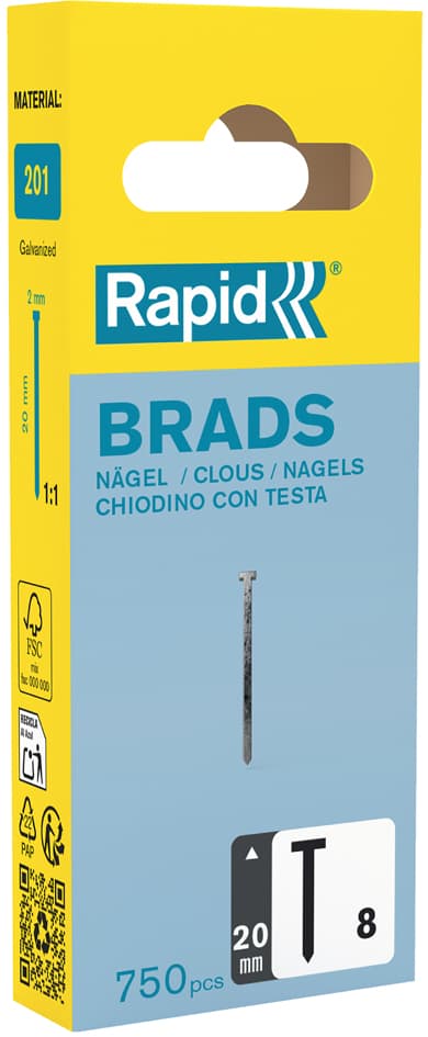 Rapid Nägel Typ 8, 20 mm, galvanisiert, Kleinpackung