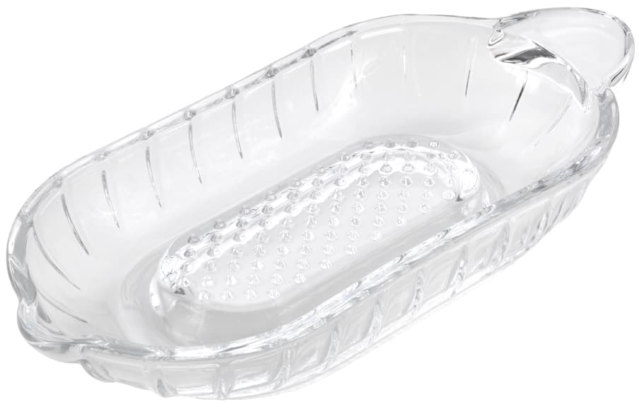 metaltex Küchenreibe/Apfelreibe aus Glas, transparent