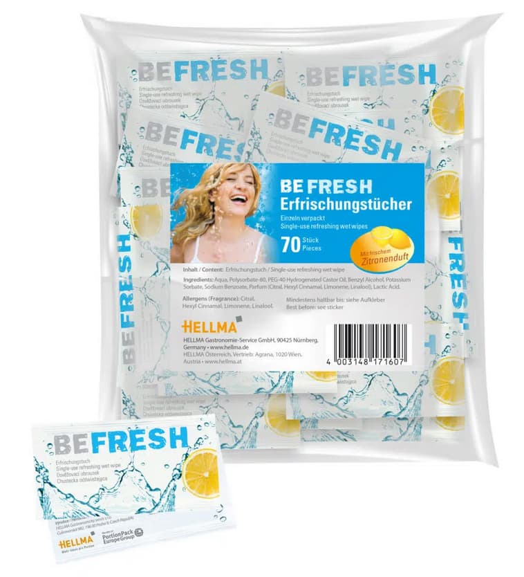 HELLMA Erfrischungstuch , befresh, , im Polybeutel