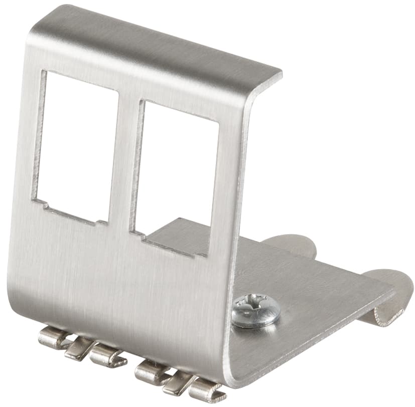 LogiLink Hutschienenhalter für 2 Keystone Module, Edelstahl