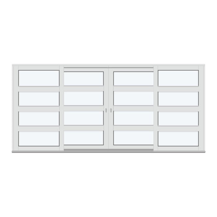 Patio life skjutdörrar | 4 ramar med 3 glasavdelande spröjsar