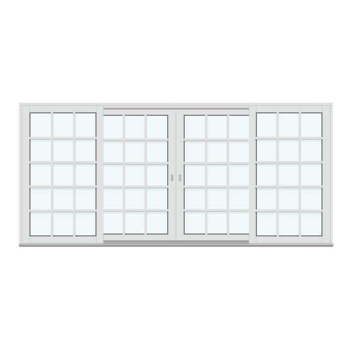 Patio life skjutdörrar | 4 ramar med 4 horisontala, 2 vertikala spröjsar