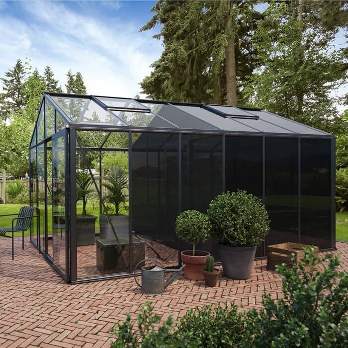 Aluminiumväxthus med förvaring | Aluminium – Växthus med inbyggd förvaring