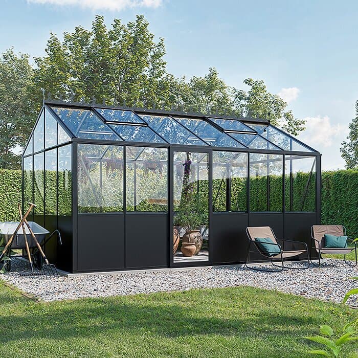 Bloomcabin Prestige Växthus | Bloomcabin Prestige – Aluminiumväxthus med designbas